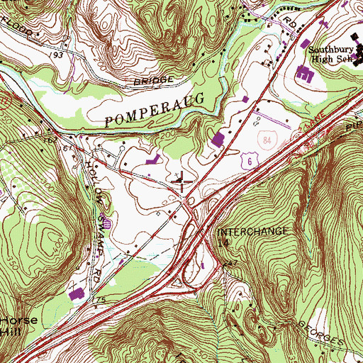 Topographic Map of Sacred Heart Church, CT