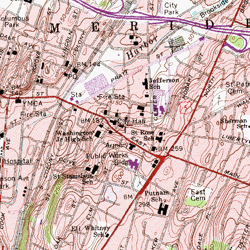 Topographic Map of Saint Andrews Episcopal Church, CT