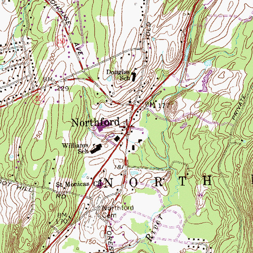 Topographic Map of Saint Andrews Episcopal Church, CT