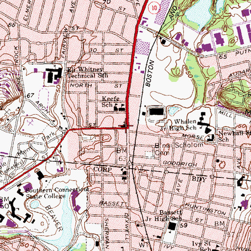 Topographic Map of Saint Anns Church, CT