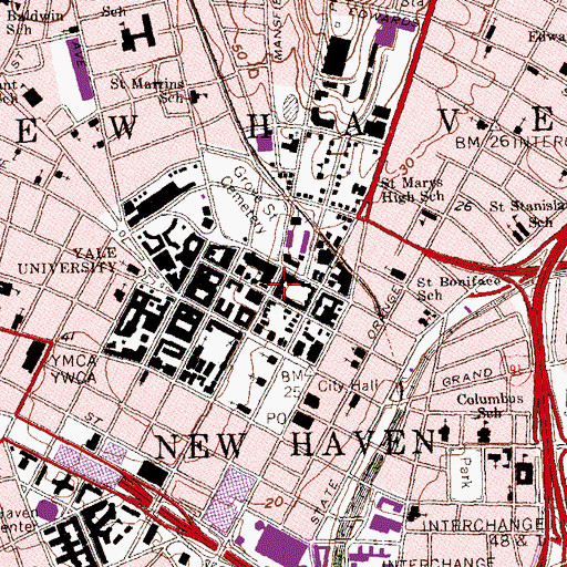 Topographic Map of Saint Anthonys Church, CT