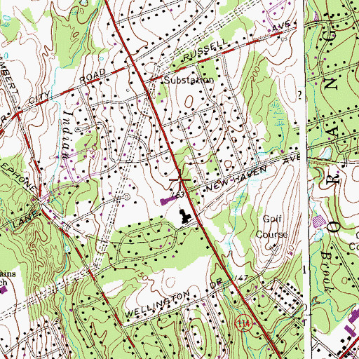 Topographic Map of Saint Barbara Greek Orthodox Church, CT