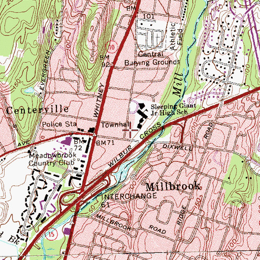 Topographic Map of Saint Barnabas Church, CT