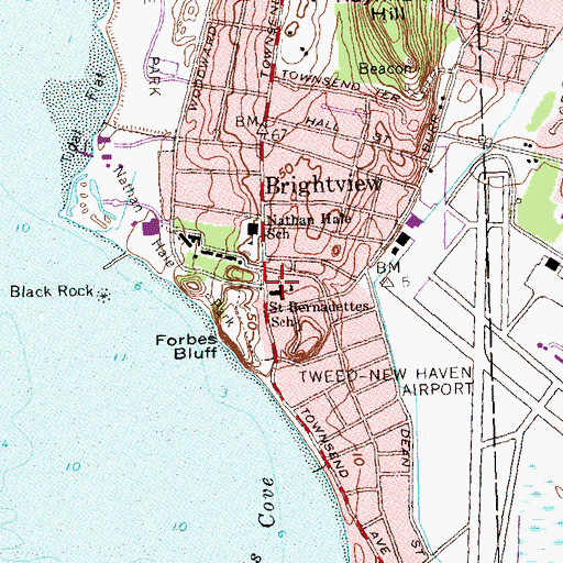Topographic Map of Saint Bernadettes Church, CT