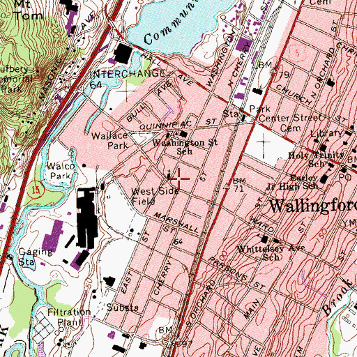 Topographic Map of Saint Casimirs Polish Catholic Church, CT