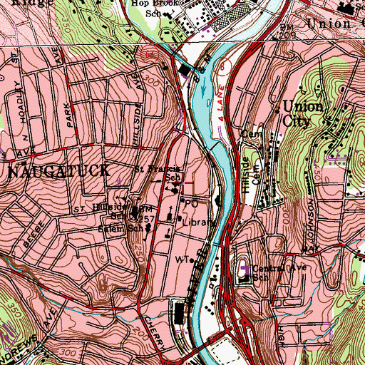 Topographic Map of Saint Francis Church, CT