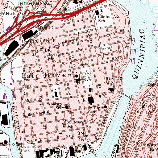 Topographic Map of Saint Francis Church, CT