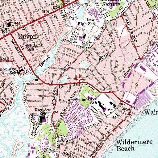 Topographic Map of Saint Gabriel School, CT