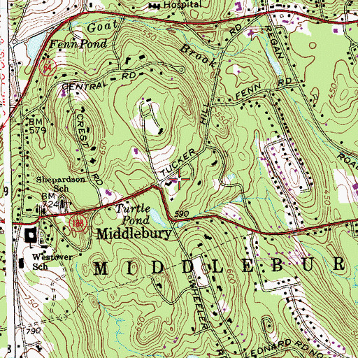 Topographic Map of Saint George Episcopal Church, CT