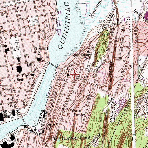 Topographic Map of Saint James Episcopal Church, CT