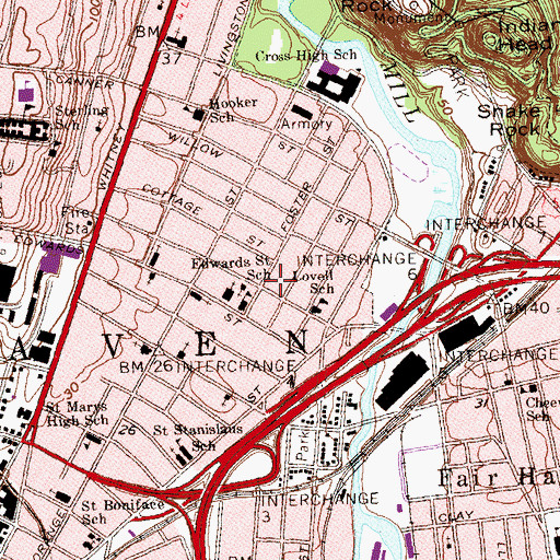 Topographic Map of Saint James Unity Holiness Church, CT