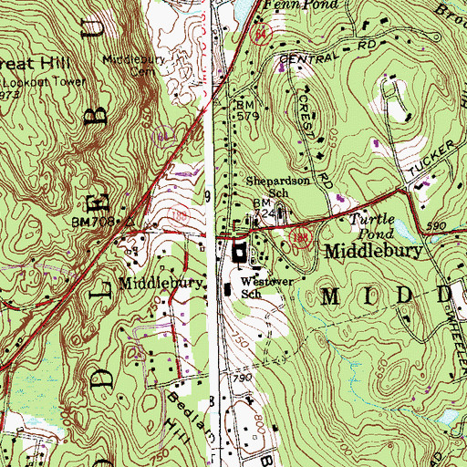 Topographic Map of Saint John of the Cross Church, CT