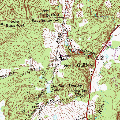 Topographic Map of Saint Johns Episcopal Church, CT