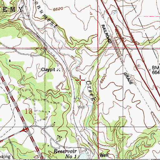 Topographic Map of Monument Branch, CO