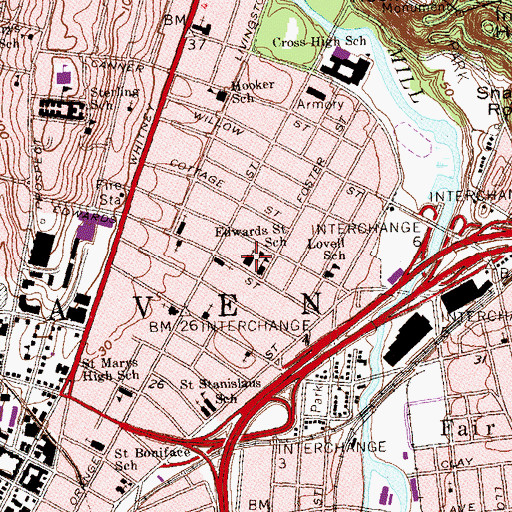 Topographic Map of Saint Josephs Church, CT
