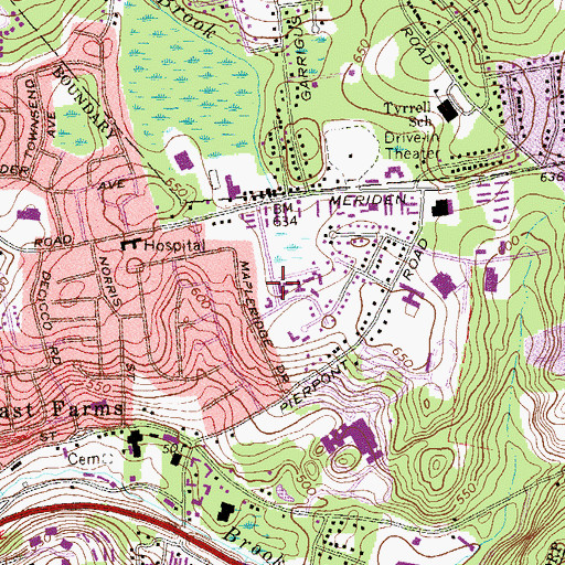 Topographic Map of Saint Leo the Great Church, CT