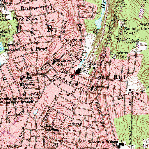 Topographic Map of Saint Lucy School, CT