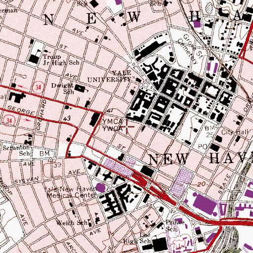 Topographic Map of Saint Martin de Pores Catholic Church, CT