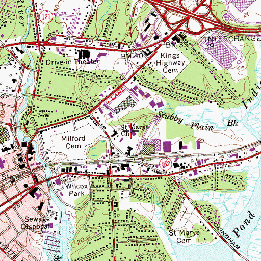 Topographic Map of Saint Mary School, CT