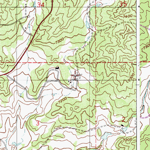 Topographic Map of Shamrock Ranch, CO