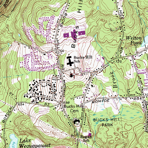 Topographic Map of Saint Michaels Roman Catholic CHurch, CT