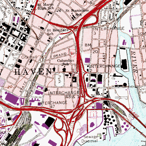 Topographic Map of Saint Michaels School, CT
