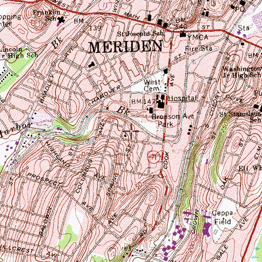 Topographic Map of Saint Nicholas Church, CT