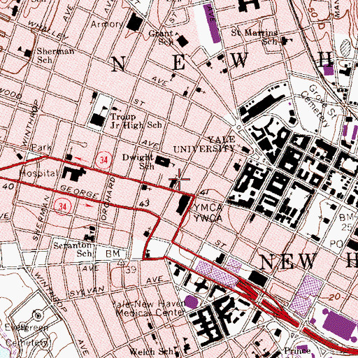 Topographic Map of Saint Pauls Union African Methodist Episcopal Church, CT