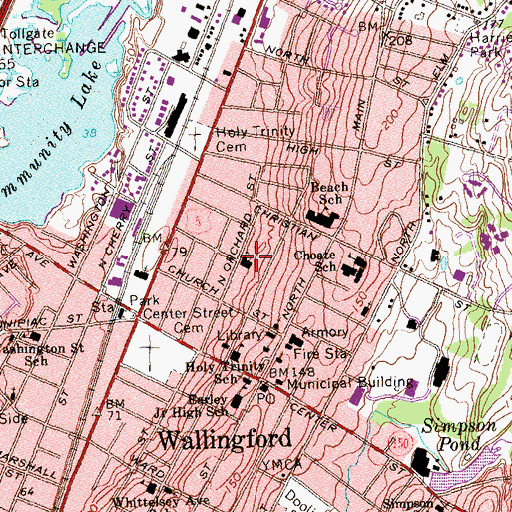 Topographic Map of Saints Peter and Paul Roman Catholic Church, CT