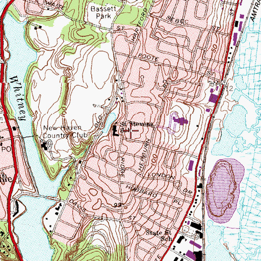 Topographic Map of Saint Stephens Church, CT