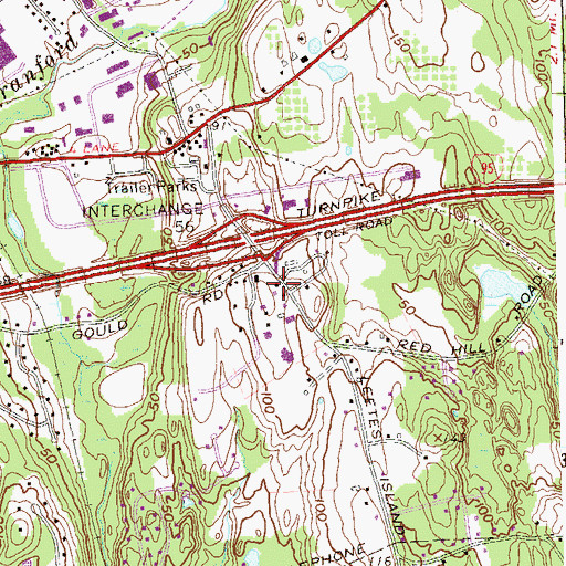 Topographic Map of Saint Thereses Church, CT