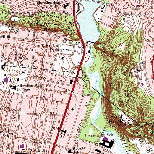 Topographic Map of Saint Thomas Day School, CT