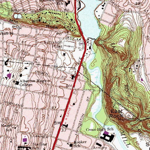 Topographic Map of Saint Thomas Episcopal Church, CT