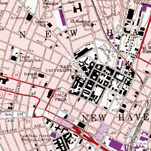 Topographic Map of Saint Thomas More Center, CT