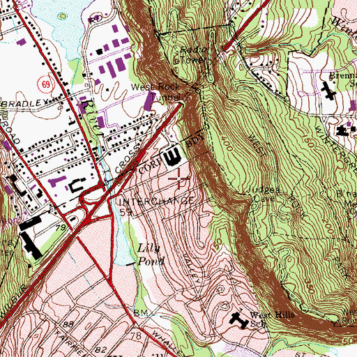 Topographic Map of Saint Vincent DePauls Church, CT