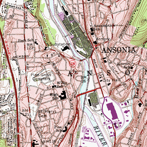 Topographic Map of Salvation Army, CT