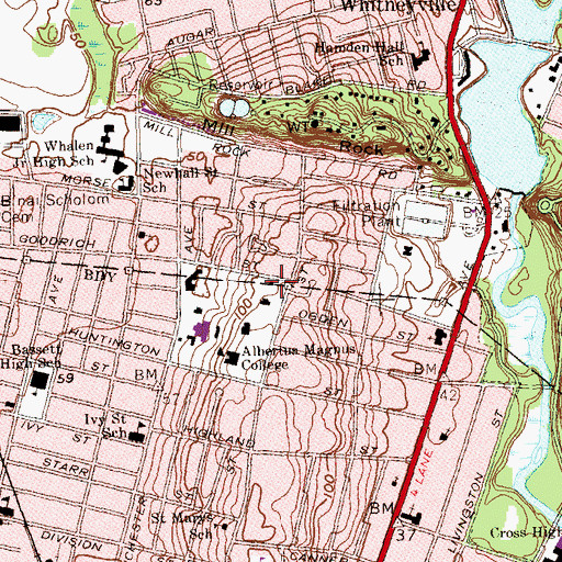 Topographic Map of Sansbury Building, CT