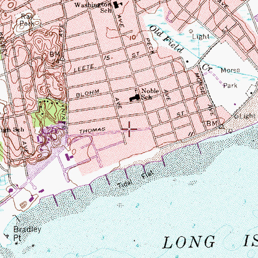 Topographic Map of Savin Rock, CT