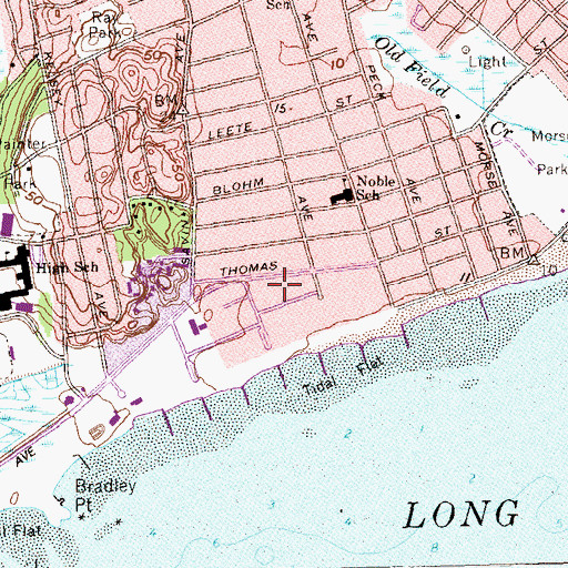 Topographic Map of Savin Rock Parkade Shopping Center, CT