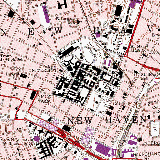 Topographic Map of Saybrook College, CT