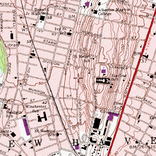 Topographic Map of Science Park Building 1, CT