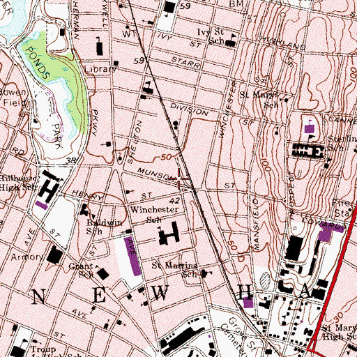 Topographic Map of Science Park Building 118, CT