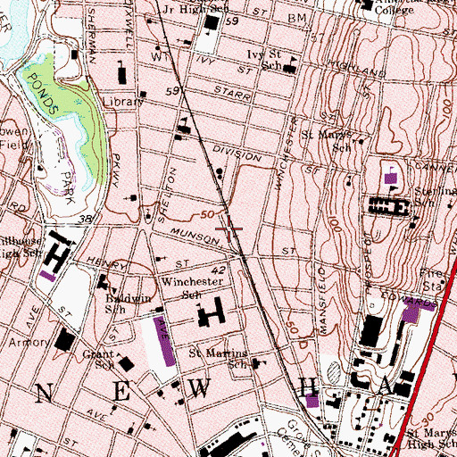 Topographic Map of Science Park Building 120, CT