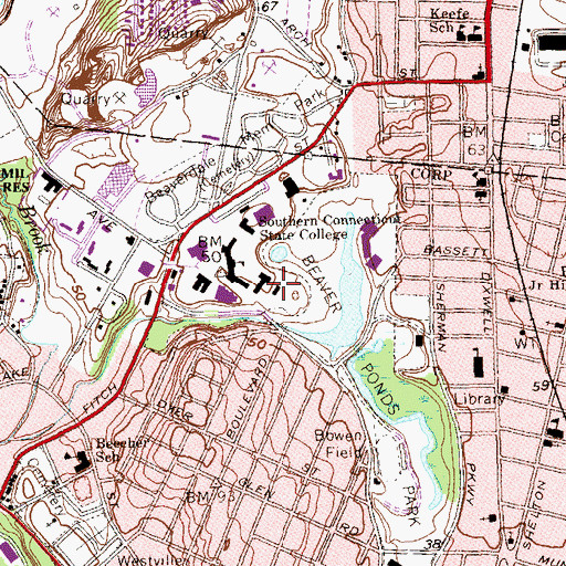 Topographic Map of Seabury Building, CT