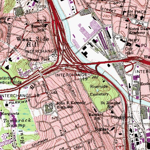 Topographic Map of Settlers Village (historical), CT