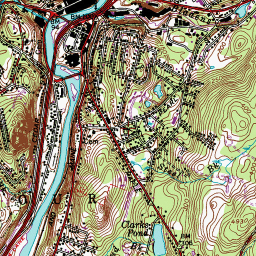Topographic Map of Seymour United Methodist Church, CT