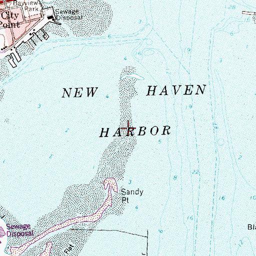 Topographic Map of Shag Bar, CT