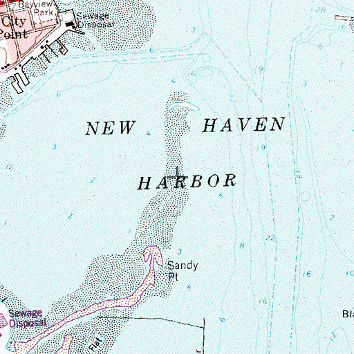 Topographic Map of Shag Bar, CT