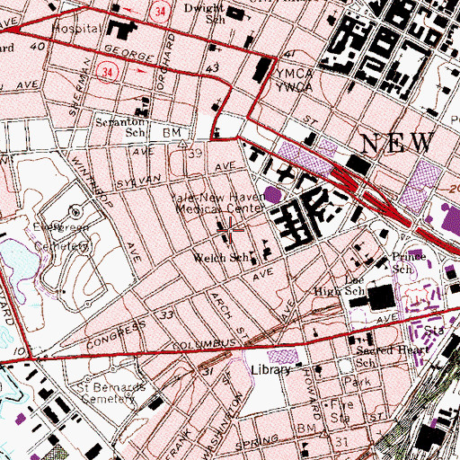 Topographic Map of Shekinah Glory Apostolic Church, CT
