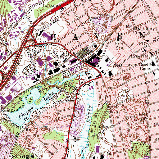Topographic Map of Shingle Hill Park, CT